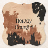 Crème bruin Koeienhuid Kartonnen Onderzetters (Voorkant)