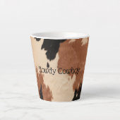 Crème bruin Koeienhuid Latte Mok (Voorkant)