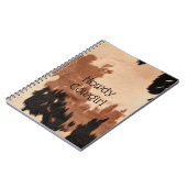 Crème bruin Koeienhuid Notitieboek (Linkerzijde)