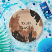 Crème bruin Koeienhuid Papieren Bordje (Feest)