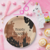 Crème bruin Koeienhuid Papieren Bordje (Feest)