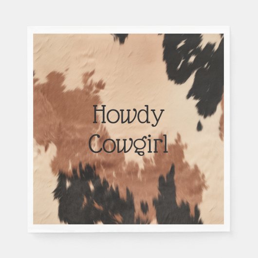 Crème bruin Koeienhuid Servet (Voorkant)