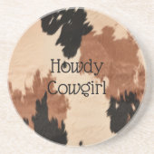 Crème bruin Koeienhuid Zandsteen Onderzetter (Voorkant)