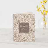 Crème bruin luipaard print dank u kaart (Gele Bloem)