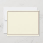 Crème & Bruin Monogram Notitiekaartje (Achterkant)
