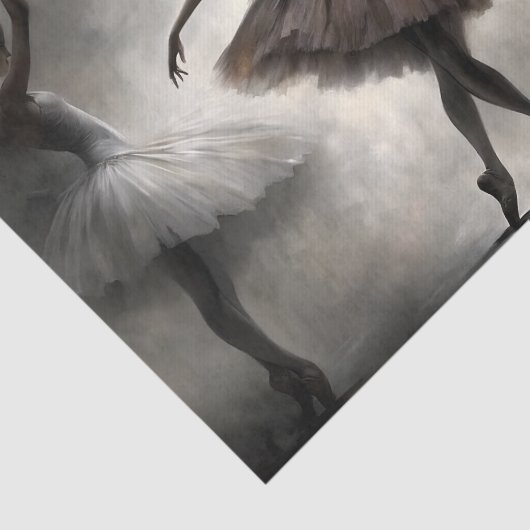 Crème Bruin Roze Ballerina's Abstracte Decoupage Tissuepapier (Detail)