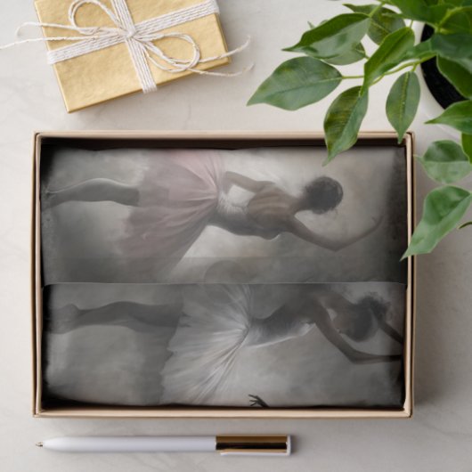 Crème Bruin Roze Ballerina's Abstracte Decoupage Tissuepapier (Geschenk)