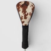 Crème Bruin Western Koeienhuid Golfheadcover (Voorkant)