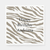 Crème Bruin Wit Zebraprint Servet (Voorkant)