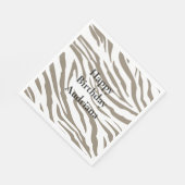 Crème Bruin Wit Zebraprint Servet (Hoek)