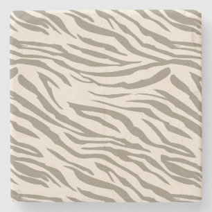 Crème Bruin Wit Zebraprint Stenen Onderzetter