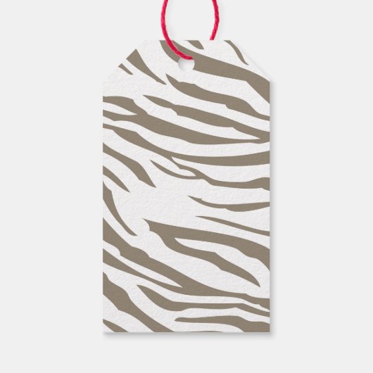 Crème Bruin Witte Zebra Print Cadeaulabel (Achterkant)