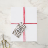 Crème Bruin Witte Zebra Print Cadeaulabel (Met Touw)