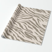 Crème Bruin Witte Zebra Print Cadeaupapier (Uitgerold)