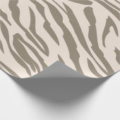 Crème Bruin Witte Zebra Print Cadeaupapier (Hoek)