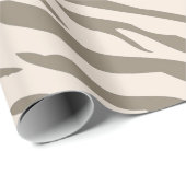 Crème Bruin Witte Zebra Print Cadeaupapier (Rol Hoek)