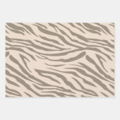 Crème Bruin Witte Zebra Print Inpakpapier Vel (Voorkant 3)