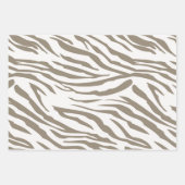 Crème Bruin Witte Zebra Print Inpakpapier Vel (Voorkant 2)