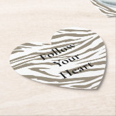 Crème Bruin Witte Zebra Print Kartonnen Onderzetters (Gekanteld)