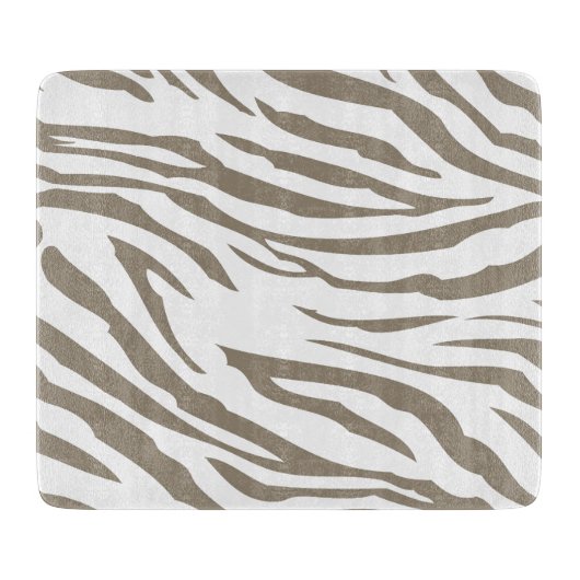 Crème Bruin Witte Zebra Print Snijplank (Voorkant)