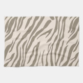 Crème Bruin Witte Zebra Print Theedoek (Horizontaal)