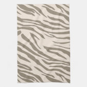 Crème Bruin Witte Zebra Print Theedoek (Verticaal)