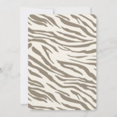 Crème Bruin Witte Zebraprint Verjaardag Kaart (Achterkant)