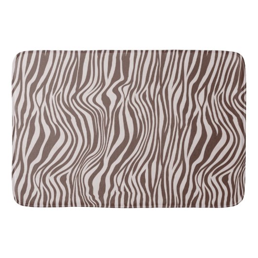 Crème Bruin Zebra Print Badmat (Voorkant)