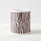 Crème Bruin Zebra Print Grote Koffiekop (Voorkant)