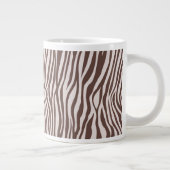 Crème Bruin Zebra Print Grote Koffiekop (Rechts)