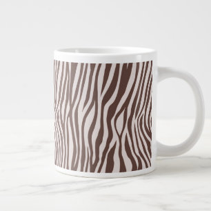 Crème Bruin Zebra Print Grote Koffiekop