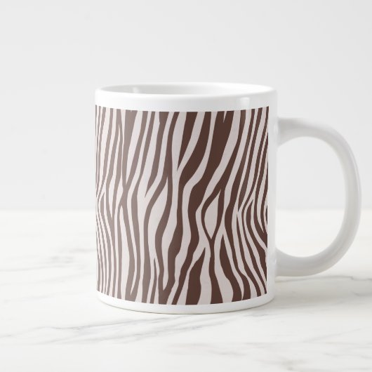Crème Bruin Zebra Print Grote Koffiekop (Rechts)