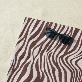 Crème Bruin Zebra Print Strandlaken