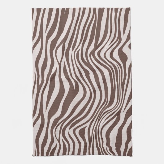 Crème Bruin Zebra Print Theedoek (Verticaal)
