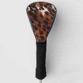 Crème bruin zwart Koeienhuid Golfheadcover (Voorkant)