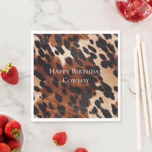 Crème bruin zwart Koeienhuid Servet (Insitu)