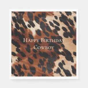 Crème bruin zwart Koeienhuid Servet