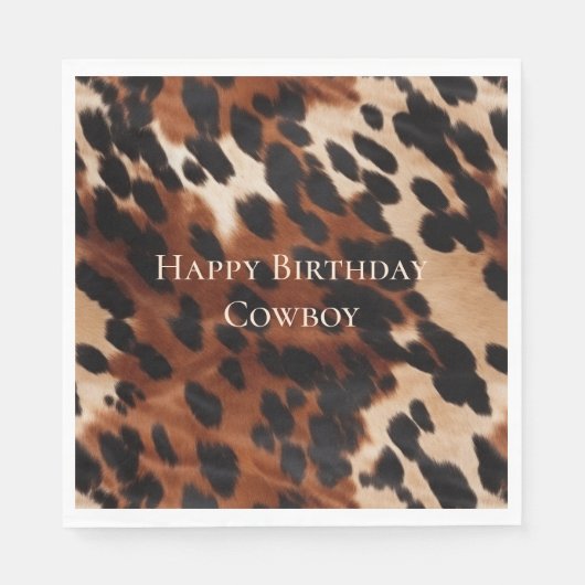 Crème bruin zwart Koeienhuid Servet (Voorkant)