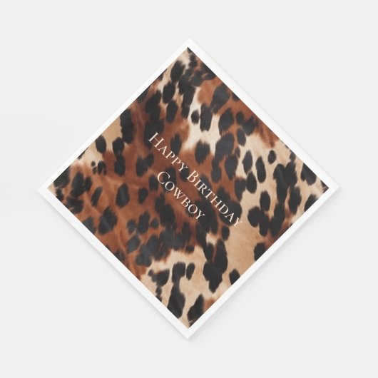 Crème bruin zwart Koeienhuid Servet (Hoek)