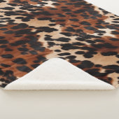 Crème bruin zwart Koeienhuid Sherpa Deken (3/4)