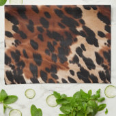 Crème bruin zwart Koeienhuid Theedoek (Gevouwen)