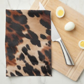 Crème bruin zwart Koeienhuid Theedoek (Quarter Fold)