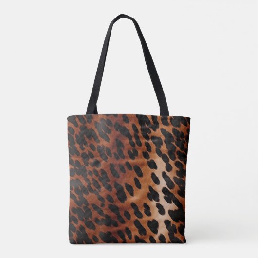 Crème bruin zwart Koeienhuid Tote Bag (Achterkant)
