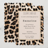 Crème Bruin Zwart Leopard Goud Glitter Kaart (Voorkant / Achterkant)