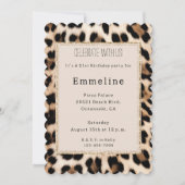 Crème Bruin Zwart Leopard Goud Glitter Kaart (Voorkant)