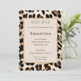 Crème Bruin Zwart Leopard Goud Glitter Kaart