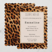 Crème Bruin Zwart Leopard Goud Glitter Kaart (Voorkant / Achterkant)