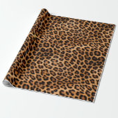 Crème Bruin Zwart Leopard Kat Cadeaupapier (Uitgerold)