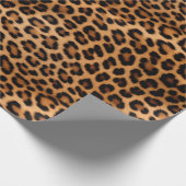 Crème Bruin Zwart Leopard Kat Cadeaupapier (Hoek)
