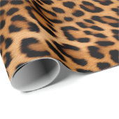 Crème Bruin Zwart Leopard Kat Cadeaupapier (Rol Hoek)